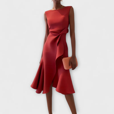 Juliette – Asymmetrisk drapert midi-kjole
