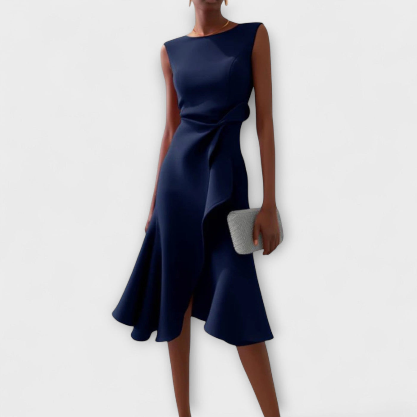 Juliette – Asymmetrisk drapert midi-kjole
