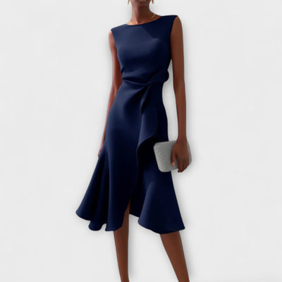 Juliette – Asymmetrisk drapert midi-kjole