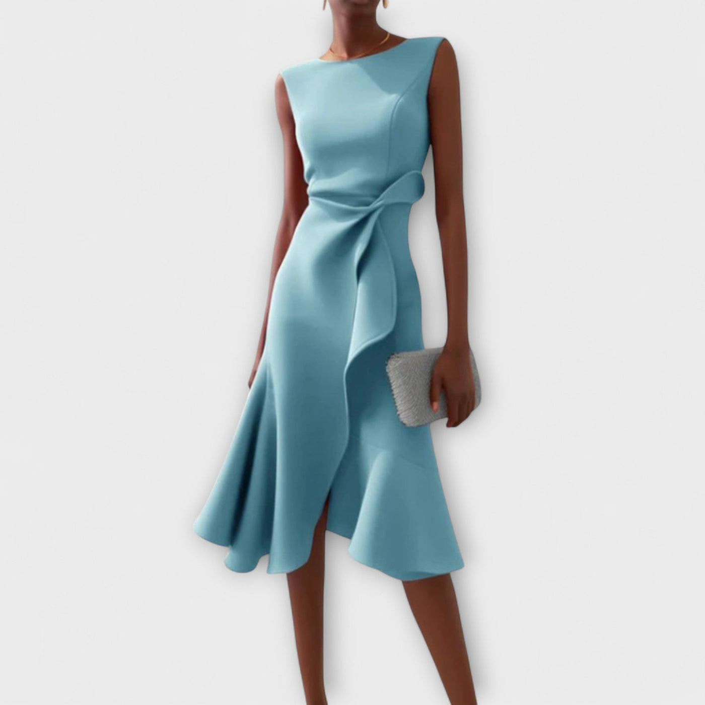 Juliette – Asymmetrisk drapert midi-kjole