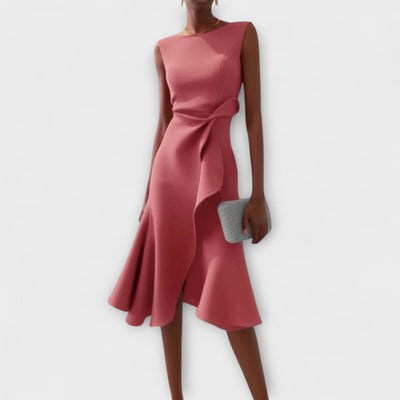 Juliette – Asymmetrisk drapert midi-kjole