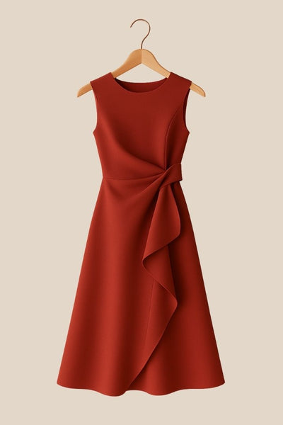 Juliette – Asymmetrisk drapert midi-kjole