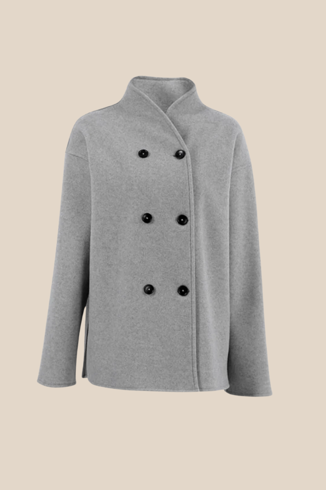 Louisa – Klassisk oversized jakke med dobbelt knappelukking