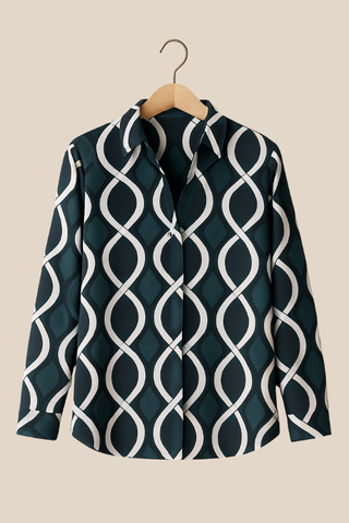 Noor - Bluse med grafisk trykk