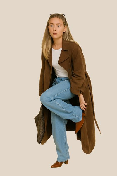 Suedeva™ | Suède-trenchcoat