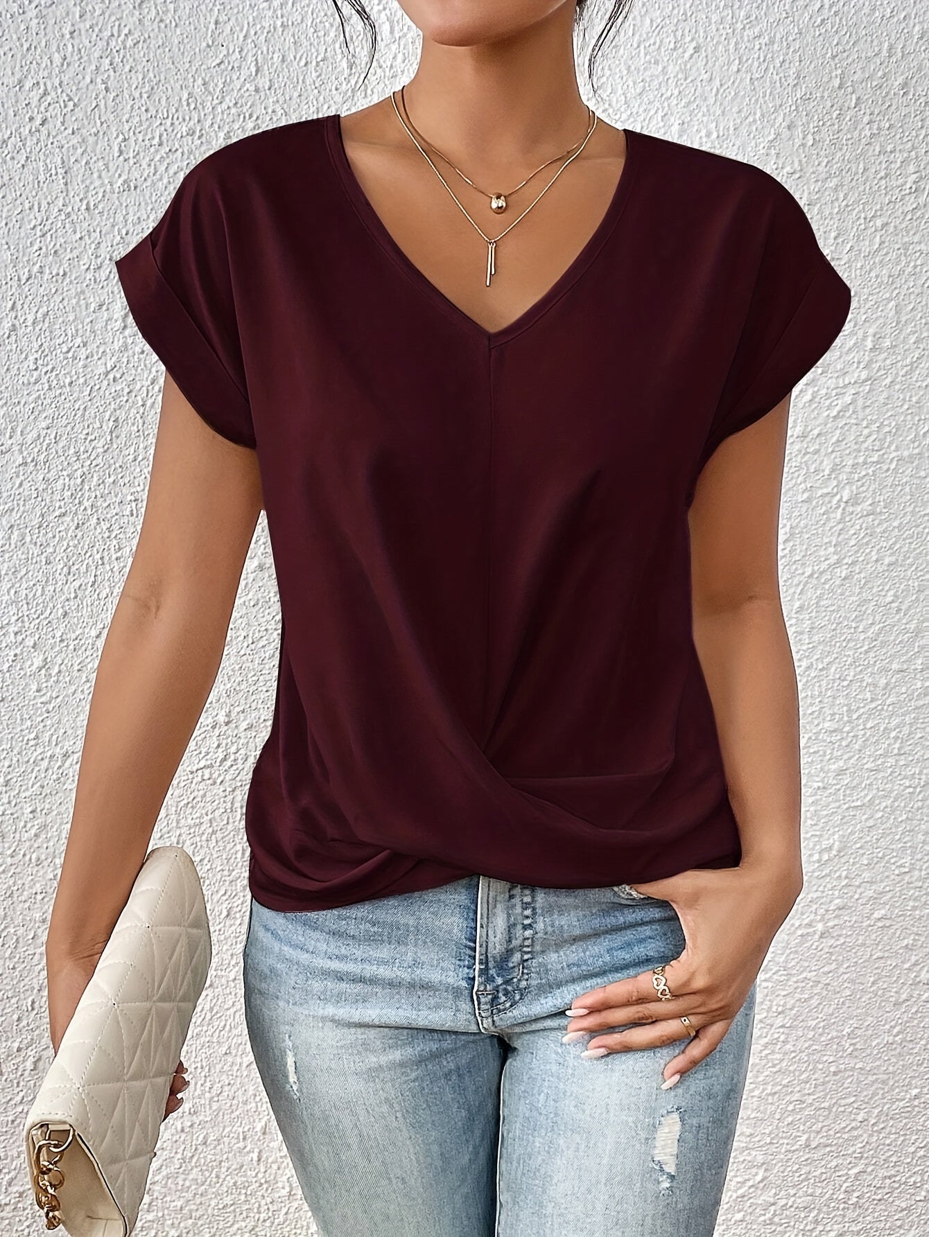 Cleo™ | Casual T-skjorte med sweetheart-hals